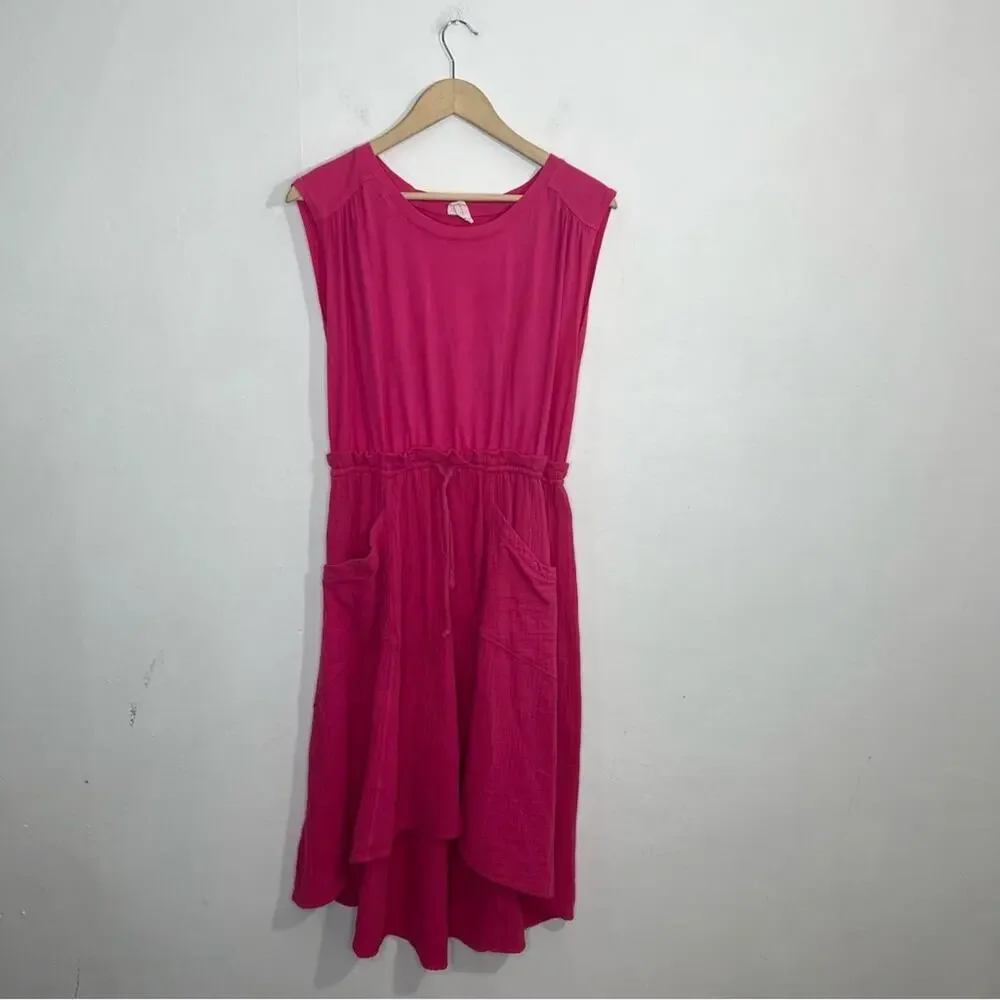 Daily Practice by Anthropologie Everyday Tee Dress XS Raspberry Rose/Hot Pink - Picture 2 of 15